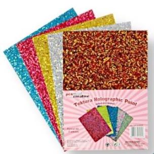 Opakowanie Tektura A4 gładka holographic point 5 kolorów