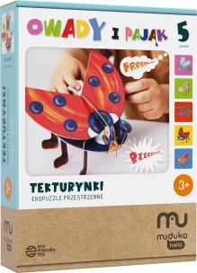 Tekturynki Ekopuzzle przestrzenne Owady MUDUKO. Wydawca: Muduko. Multiszop.pl Opakowanie Tekturynki Ekopuzzle przestrzenne Owady MUDUKO