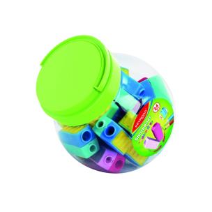 Opakowanie Temperówka plastikowa podwójna KEYROAD w tubie mix kolorów 1szt.