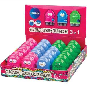 Opakowanie Temperówka z gumką z pojemnikiem (24szt)