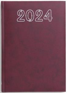 Opakowanie Terminarz 2024 B6 dzienny - bordowy