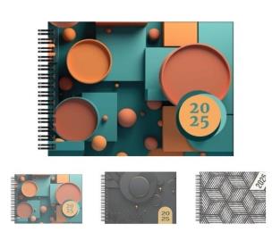 Opakowanie Terminarz 2025 dzienny A5 poziomy na spirali MIX