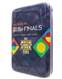The Road to UEFA Nations League Mini puszka z kartami. Wydawca: Topps. Multiszop.pl Opakowanie The Road to UEFA Nations League Mini puszka z kartami