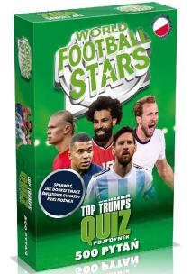 Top Trumps World Football Stars w pudełku. Wydawca: Winning Moves. Multiszop.pl Opakowanie Top Trumps World Football Stars w pudełku