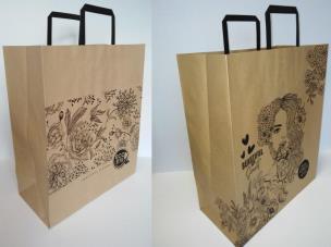 Opakowanie Torebka Kraft 380x320 XL kwiaty mix FRESH