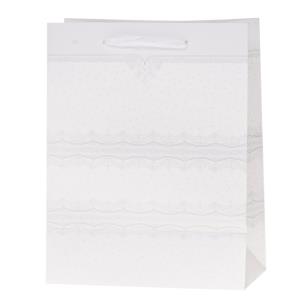 Opakowanie Torebka Lux max A3 brokat biała 31x48x12