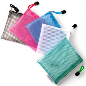 Opakowanie Torebka na zamek A6 Mesh Eva paczka 5 szt. mix