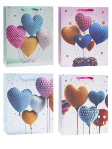 Opakowanie Torebka ozdobna 18x23x8 serce mix ROZETTE