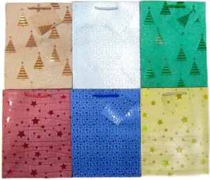 Opakowanie Torebka ozdobna brokat złocona Święta PL-2 mała