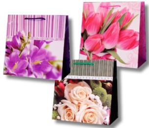 Opakowanie Torebka ozdobna laminowana PL-5 MIDI kwiaty