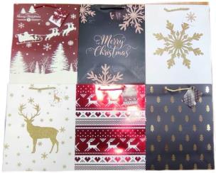 Opakowanie Torebka ozdobna LUX brokat Święta PL-6 średnia