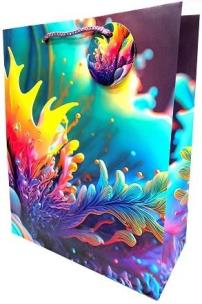 Opakowanie Torebka ozdobna matowa 18x23x10cm liście GB23129