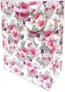 Opakowanie Torebka ozdobna matowa 18x23x10cm róże GB23128