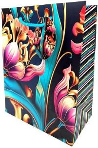 Opakowanie Torebka ozdobna matowa 18x23x10cm tulipany GB23125