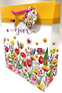 Opakowanie Torebka ozdobna matowa 26x32x12cm polne kwiaty