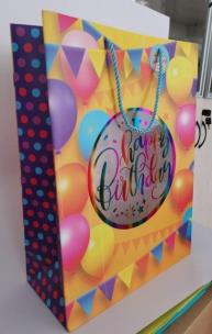 Opakowanie Torebka ozdobna z okienkiem pionowa XLL Urodziny