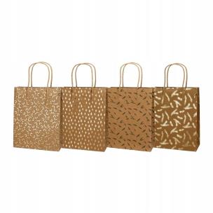 Opakowanie Torebka prezentowa 30x42cm kraft gałązki mix