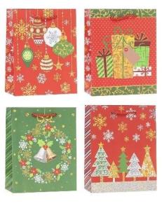 Opakowanie Torebka świąteczna 18x23x8cm mix ROZETTE