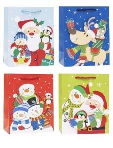 Opakowanie Torebka świąteczna 26x32x10 mix ROZETTE