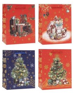 Opakowanie Torebka świąteczna 26x32x10cm mix ROZETTE