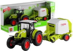 Traktor z prasą rolującą do belowania gra 37,5 cm. Wydawca: Lean Toys. Multiszop.pl Opakowanie Traktor z prasą rolującą do belowania gra 37,5 cm