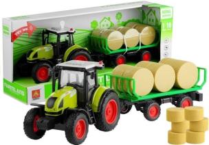 Traktor z przyczepką z sianem świeci gra 37,5 cm. Wydawca: Lean Toys. Multiszop.pl Opakowanie Traktor z przyczepką z sianem świeci gra 37,5 cm
