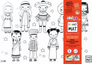 Opakowanie Transparentna mata Strigo Funny Mat Dzieci świata 48x33.5 cm