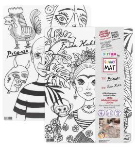 Opakowanie Transparentna mata Strigo Funny Mat Pablo Picasso i Frida Kahlo 2szt. 30x40cm