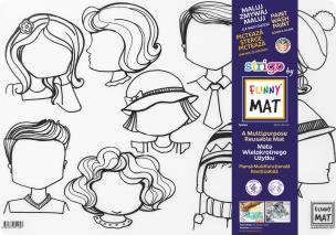 Transparentna mata Strigo Funny Mat Twarze 48x33.5 cm. Wydawca: Strigo. Multiszop.pl Opakowanie Transparentna mata Strigo Funny Mat Twarze 48x33.5 cm