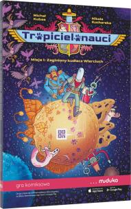 Tropicielonauci. Misja 1: Zaginiony kudłacz Wierciuch. Gra komiksowa. Autor: Nikola Kucharska, Kubas Michał. Multiszop.pl Okładka książki Tropicielonauci. Misja 1: Zaginiony kudłacz Wierciuch. Gra komiksowa