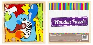 Opakowanie Układanka drewniana 12 elementów Zwierzęta
