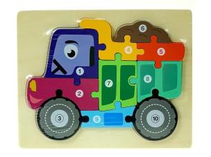 Opakowanie Układanka drewniana puzzle ciężarówka edukacyjna
