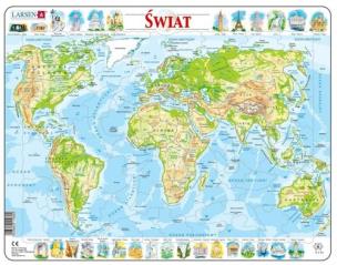 Opakowanie Układanka Mapa topograficzna świata 80 elementów