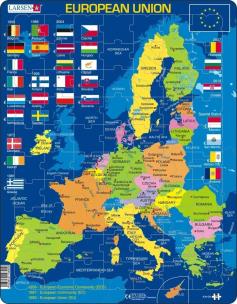 Układanka Unia Europejska 70 elementów. Wydawca: Larsen. Multiszop.pl Opakowanie Układanka Unia Europejska 70 elementów