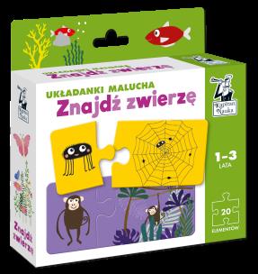 Okładka książki Układanki malucha Znajdź zwierzę Kapitan Nauka