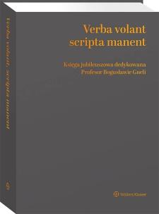 Okładka książki Verba volant, scripta manent. Księga jubileuszowa dedykowana Profesor Bogusławie Gneli