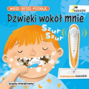 Widzę, słyszę, poznaję. Dźwięki wokół mnie. Autor: Magdalena Młodnicka (tekst); Paulina Koniuk-Fonżychowska (ilustracje), Beata Żurawska. Multiszop.pl Okładka książki Widzę, słyszę, poznaję. Dźwięki wokół mnie