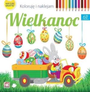 Wielkanoc. Koloruję i naklejam. Autor:   Praca zbiorowa. Multiszop.pl Okładka książki Wielkanoc. Koloruję i naklejam