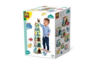 Wieża z klocków z figurkami dinozaurów. Wydawca: SES. Multiszop.pl Opakowanie Wieża z klocków z figurkami dinozaurów