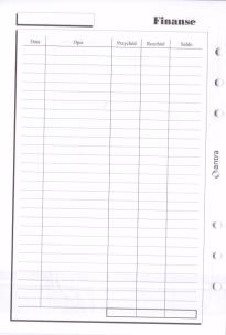 Opakowanie Wkład do organizera A5 Finanse