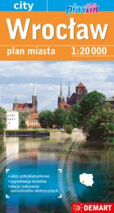 Wrocław 1:20000 Mapa samochodowa plastik. Autor: Opracowanie zbiorowe. Multiszop.pl Okładka książki Wrocław 1:20000 Mapa samochodowa plastik