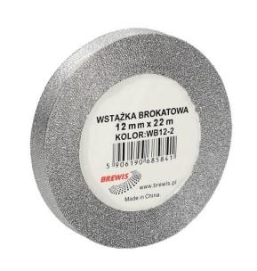 Opakowanie Wstążka brokatowa srebrna 12mmx22m