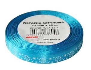 Opakowanie Wstążka satynowa z motywem świątecznym 12mmx22m