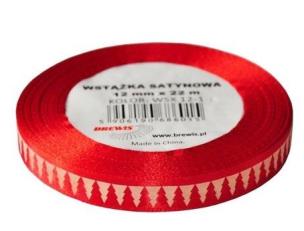 Opakowanie Wstążka satynowa z motywem świątecznym 12mmx22m