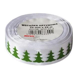 Opakowanie Wstążka satynowa z motywem świątecznym 25mmx22m