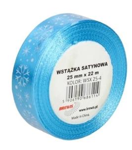 Opakowanie Wstążka satynowa z motywem świątecznym 25mmx22m