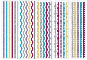 Opakowanie Wstążki samoprzylepne z brokatem 8x31cm