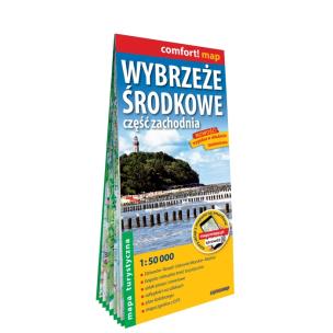 Okładka książki Wybrzeże Środkowe część zachodnia laminowana mapa turystyczna 1:50 000