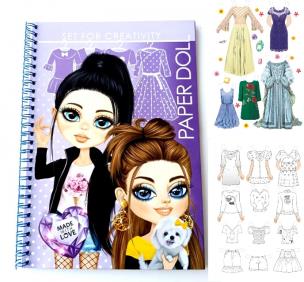 Wycinanki-kolorowanki Lalki - fioletowe. Wydawca: Fresh. Multiszop.pl Opakowanie Wycinanki-kolorowanki Lalki - fioletowe