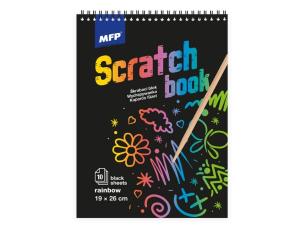 Opakowanie Wydrapywanka czarna tęczowa 26x19cm 10 arkuszy